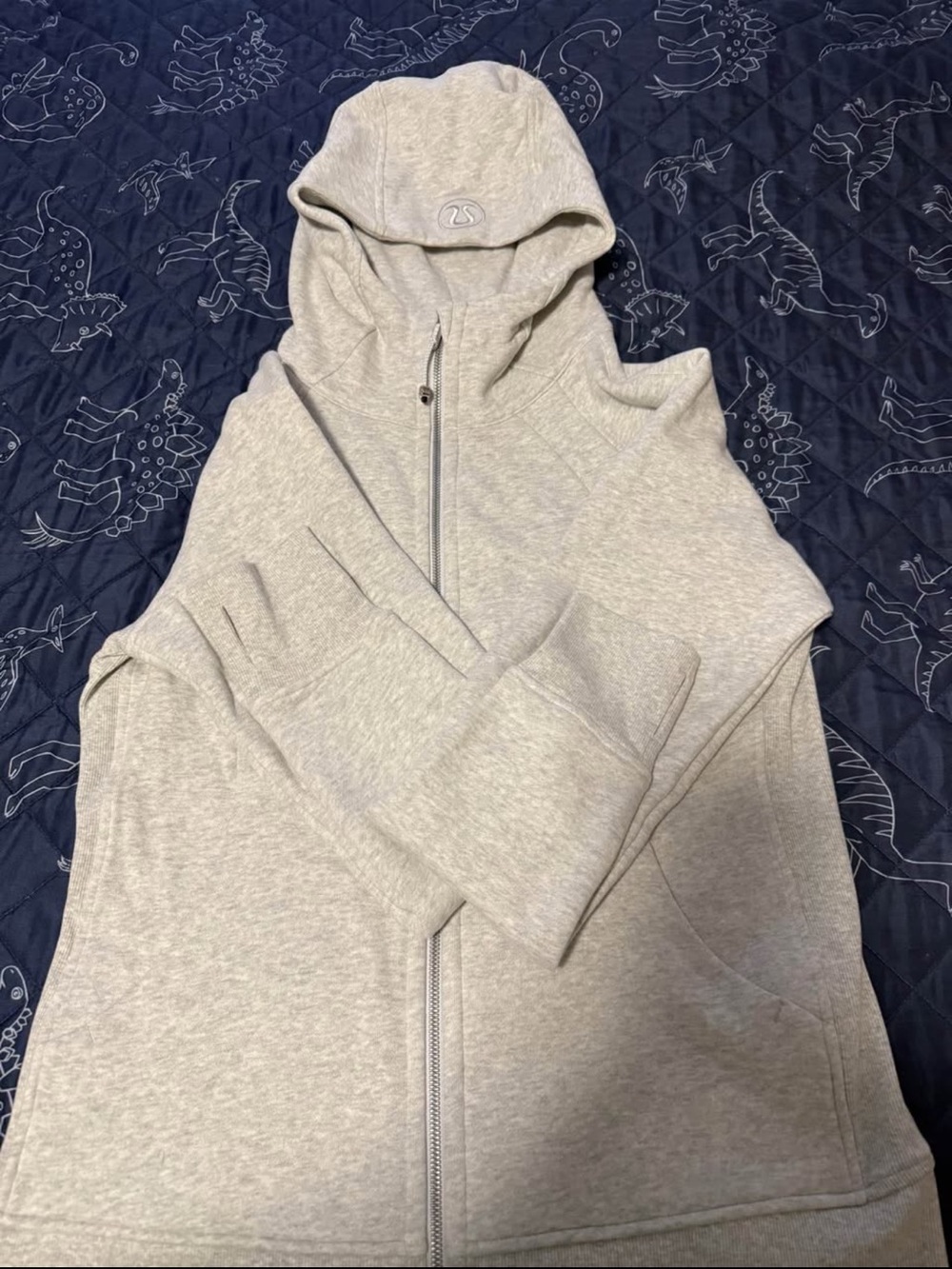 lululemon athletica Light Gray Full-Zip Hooded Sweater
